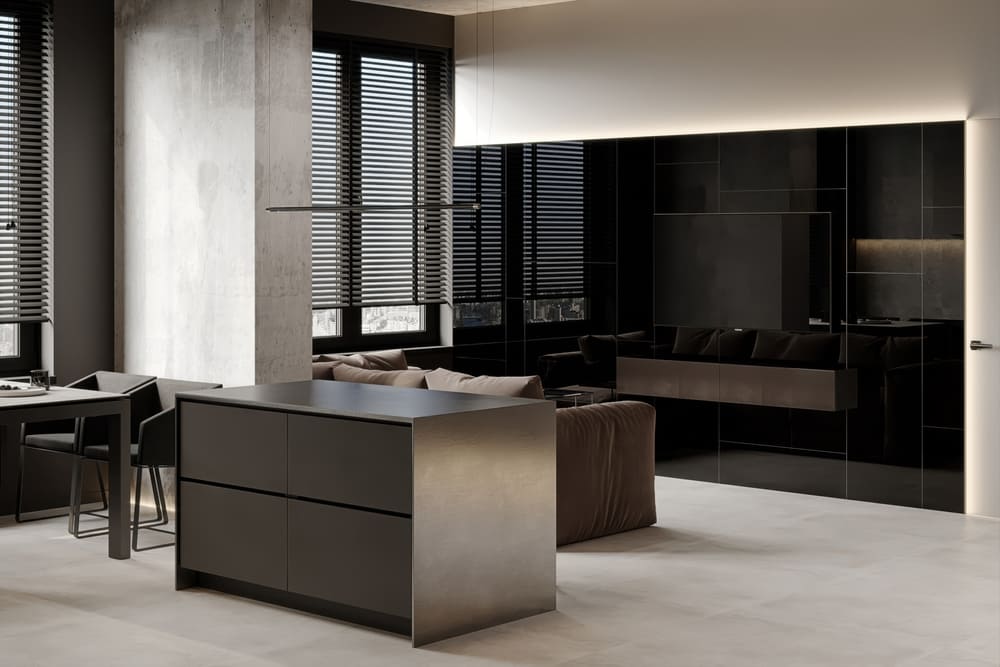 loft modern cu pereti din microciment