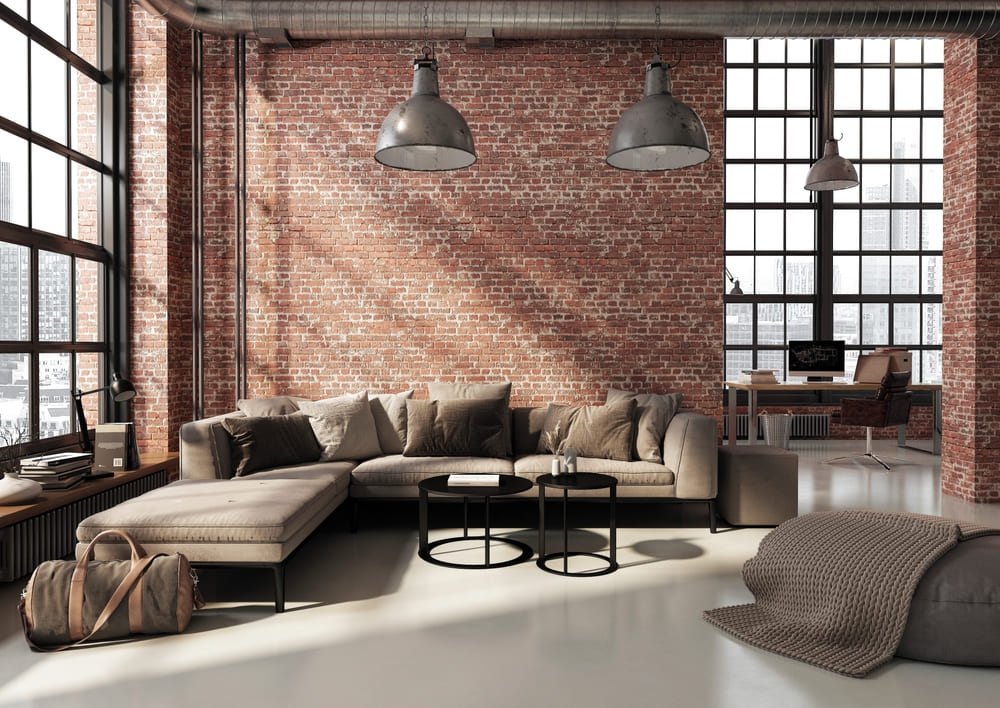 living industrial cu pardoseala epoxidica in loft modern